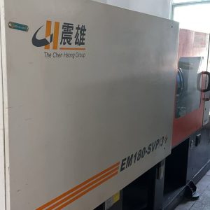 Used 180 Ton EM180-SVP-3 Injection Molding Machine | A/B/C-Screw 46/52/60mm, Max PS Shot Weight 598g