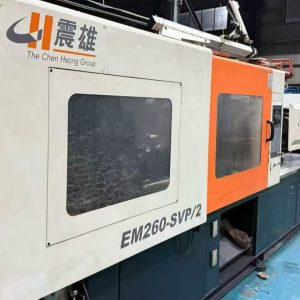 Used 260 Ton EM260-SVP-2 Injection Molding Machine | A/B/C-Screw 52/60/67mm, Max PS Shot Weight:892g