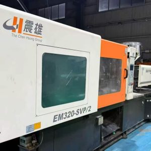 Used 320 Ton EM320-SVP-2 Injection Molding Machine | A/B/C-Screw 60/67/75mm, Max PS Shot Weight 1300g