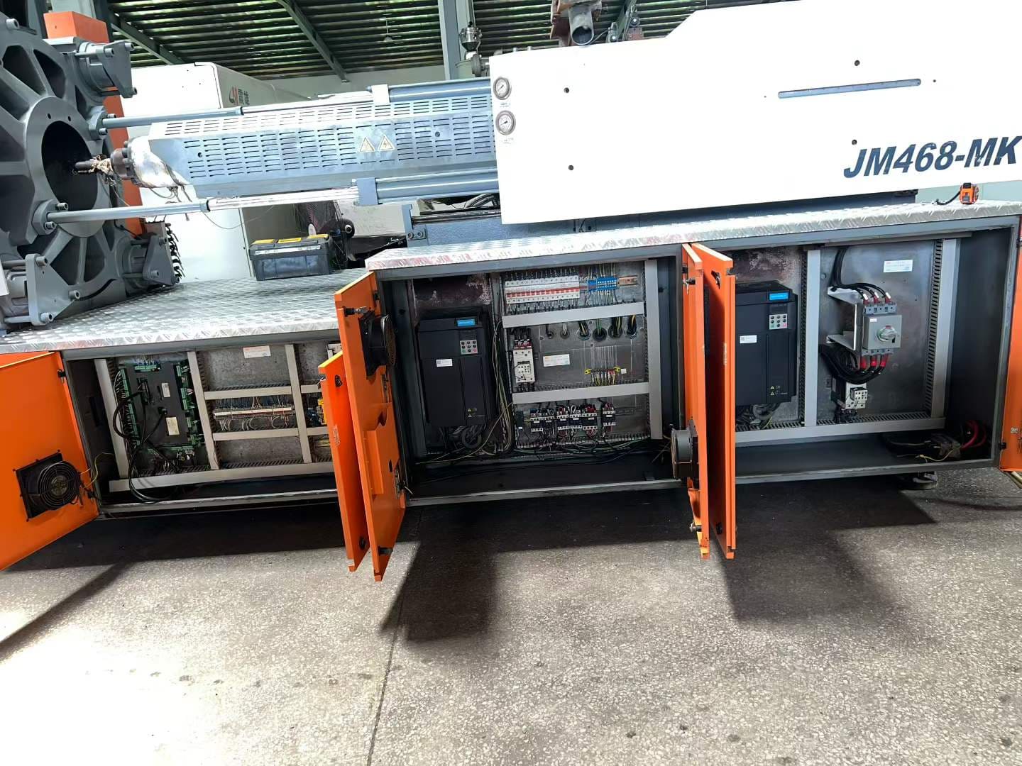 Used 468 Ton JM468-MK6 Injection Molding Machine | A/B/C-Screw 75/83/90mm, Max PS Shot Weight 2403g